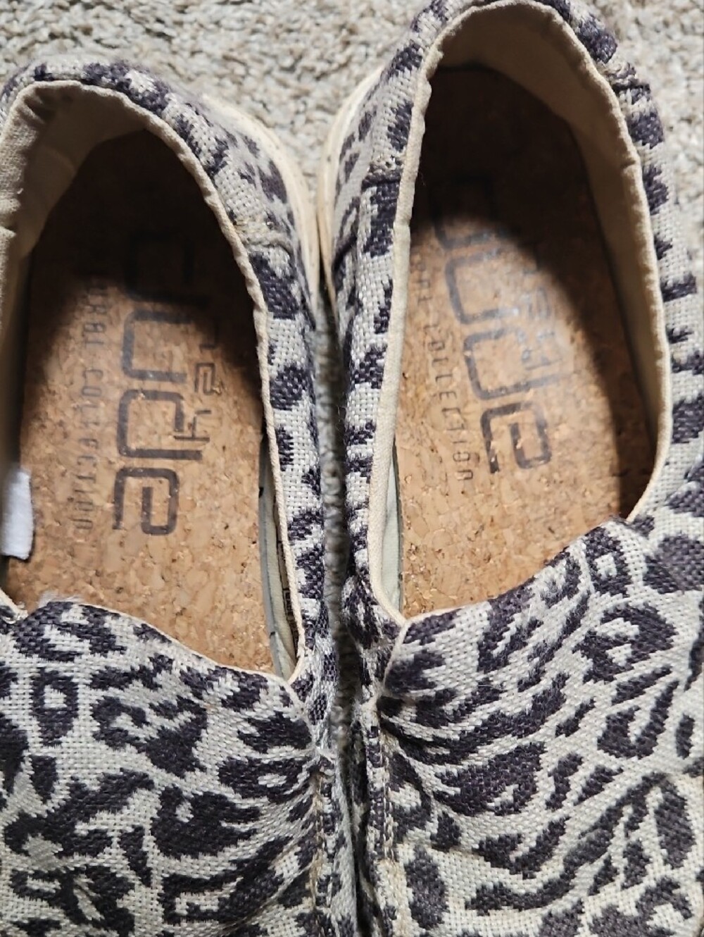 Hey Dude Women's Leopard Print Slip-On Flats - Black & Cream - Picture 2 of 7